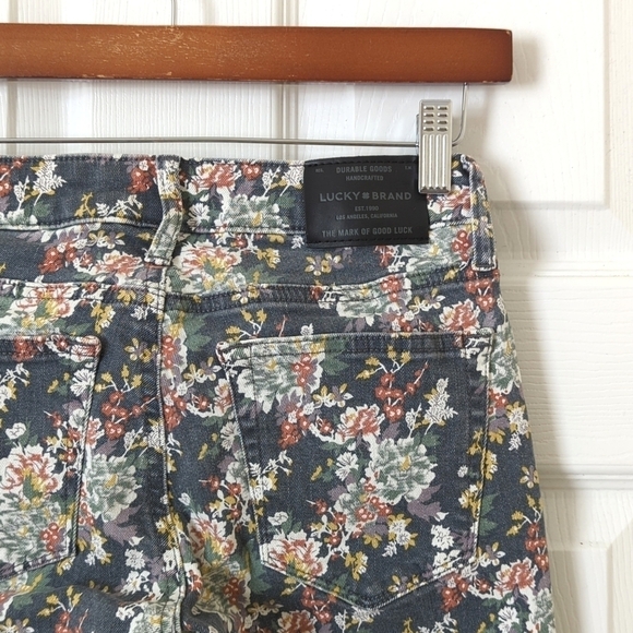 Lucky Brand Lolita Floral Low Rise Ankle Cropped Skinny Jeans Gray 00/24 - Picture 13 of 16